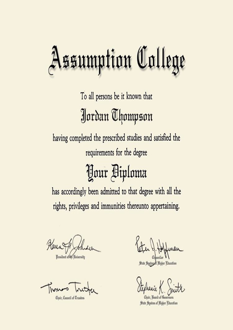 Buy college degree from the Assumption College