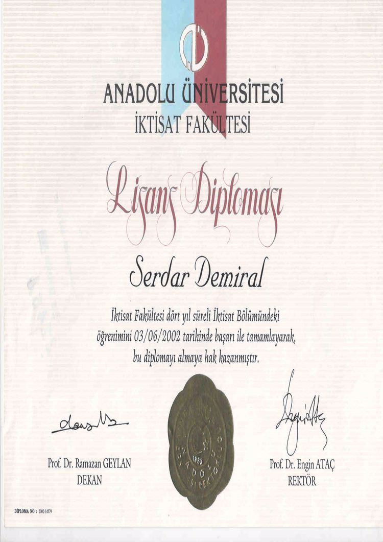 Buy college degree from the Anadolu Üniversitesi