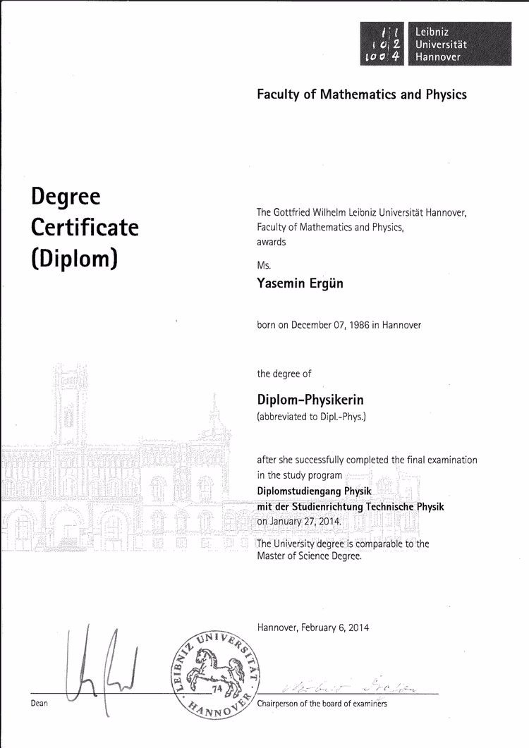 Buy college degree from the Leibniz Universität Hannover