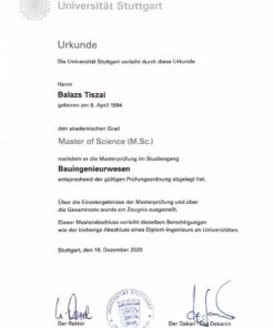 Buy college degree from the Universität Stuttgart