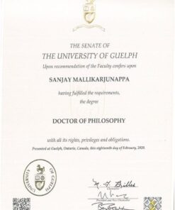 Buy college degree from The University of Guelph