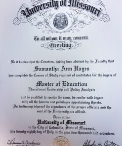 Buy college degree from The University of Missouri