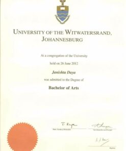 Buy college degree from the University of the Witwatersrand